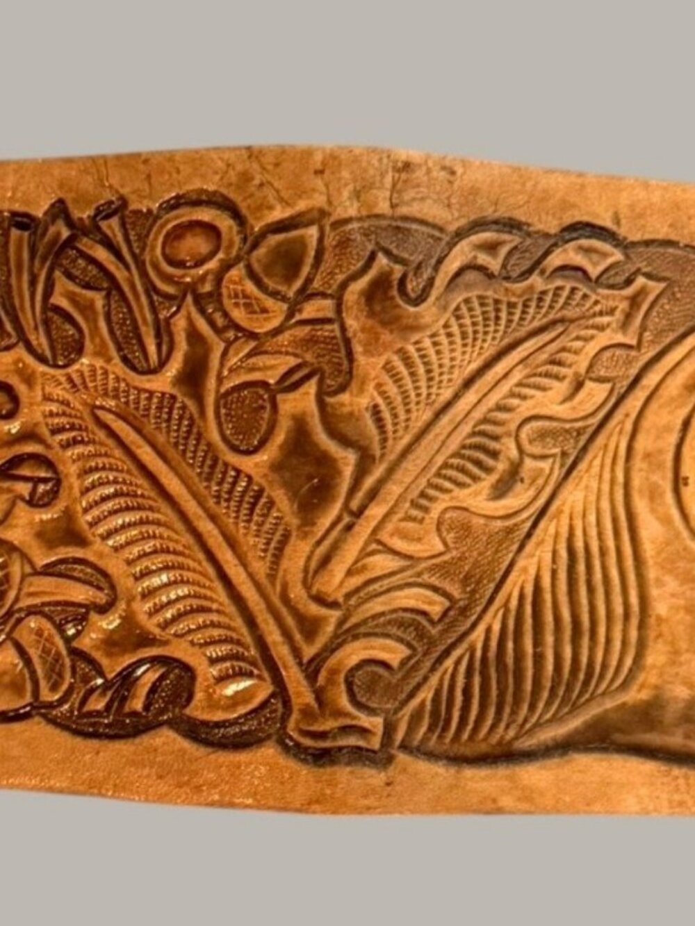 Vintage Mexican Hand Tooled Leather Horse Foldover Wallet Western Mexico 9"